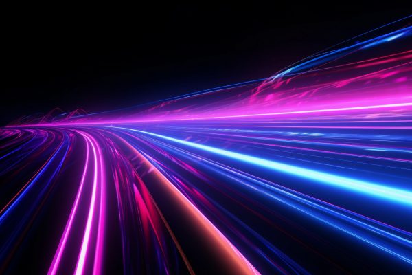 abstract background with high-speed pink and neon lights symbolizing connection, fidelity and constancy. generative ai