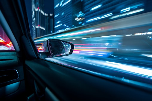 Car Trails with Neon Lights